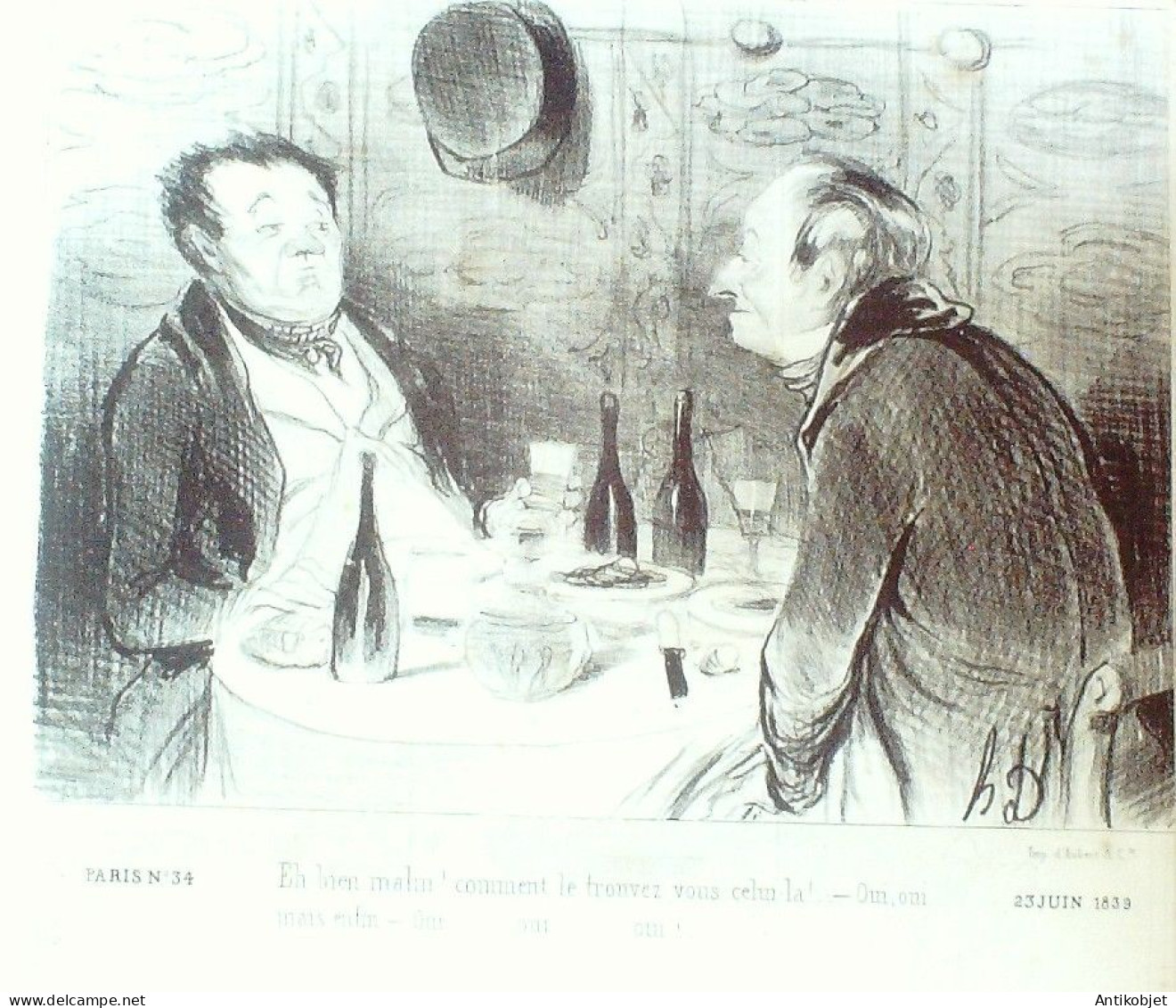 Lithographie Daumier Honoré Signée Paris 34 1839 - Prenten & Gravure