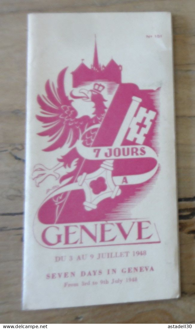 SUISSE, Dépliant Touristique 7 Jours A GENEVE, 1948 ................ Caisse-27 - Reiseprospekte