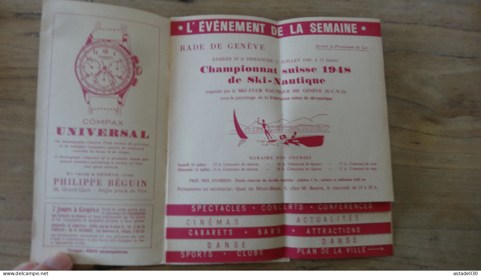 SUISSE, Dépliant Touristique 7 Jours A GENEVE, 1948 ................ Caisse-27 - Toeristische Brochures