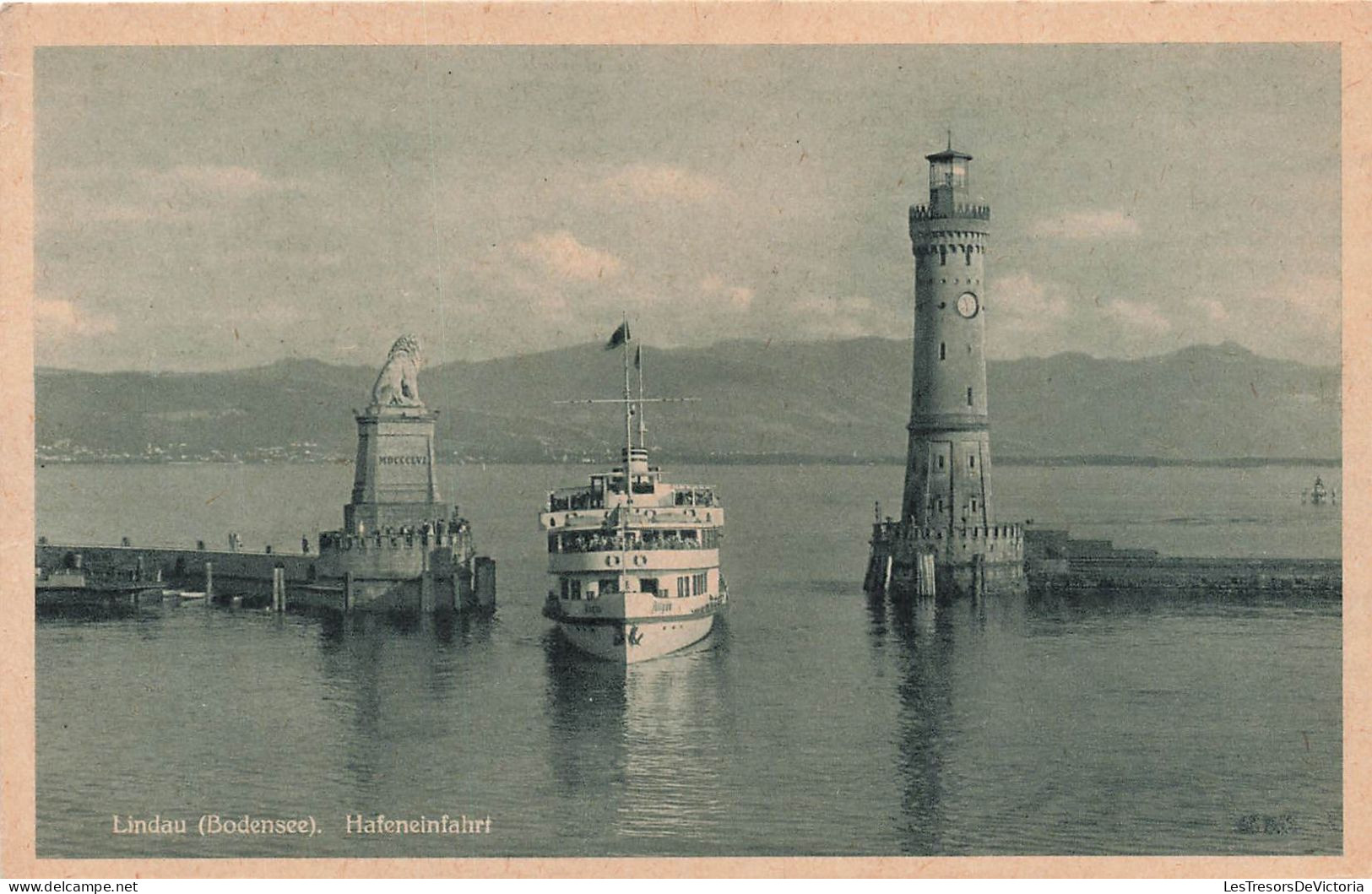 ALLEMAGNE - Lindau (Bedensee) - Hafeneinfahri - Bateaux - La Mer - Statue - Tour - Carte Postale Ancienne - Lindau A. Bodensee