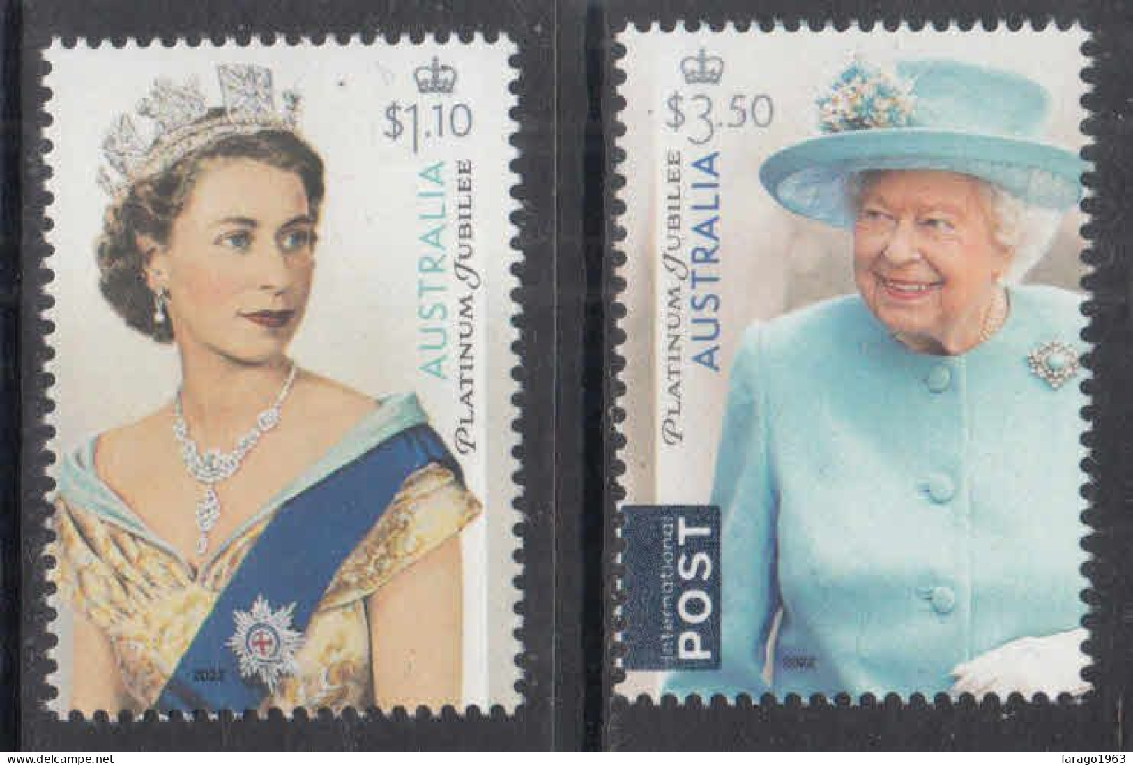 2022 Australia QEII Platinum Jubilee  Complete Set Of 2 MNH - Unused Stamps