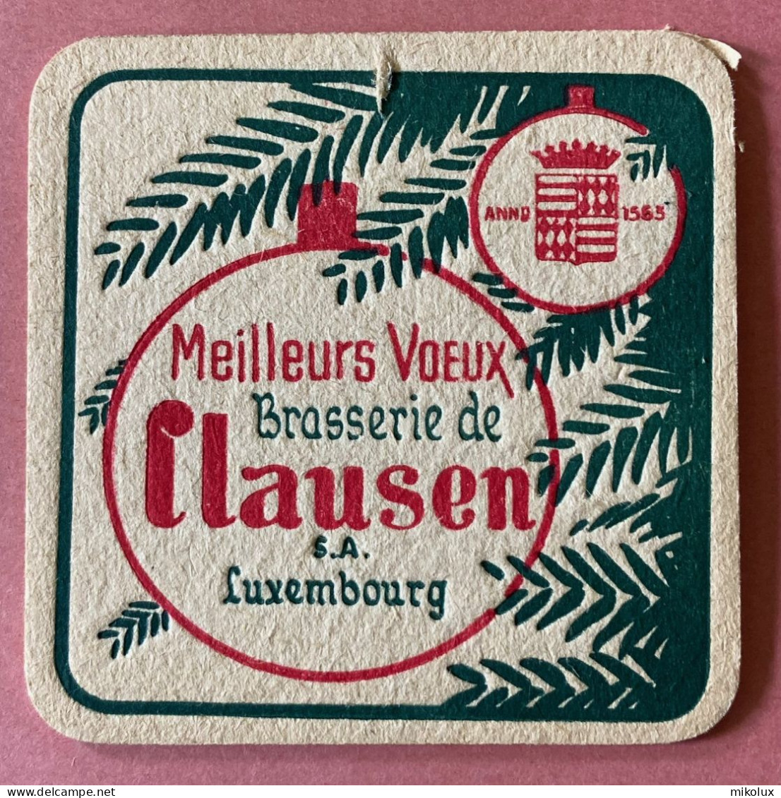 Luxembourg Brasserie De Clausen  . Sous Bock . Bierdeckel . - Beer Mats