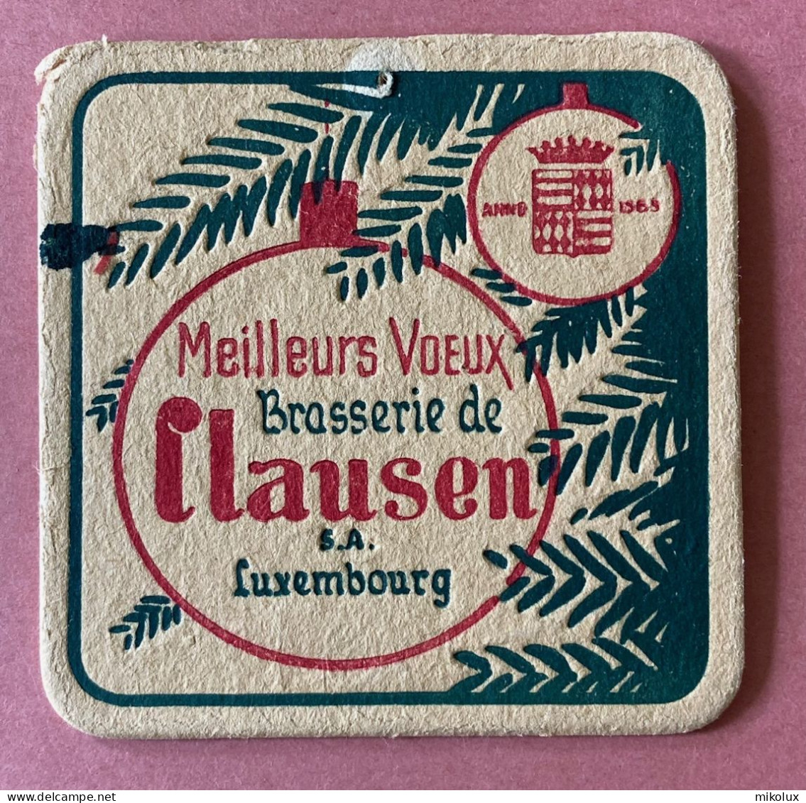 Luxembourg Brasserie De Clausen  . Sous Bock . Bierdeckel . - Sotto-boccale