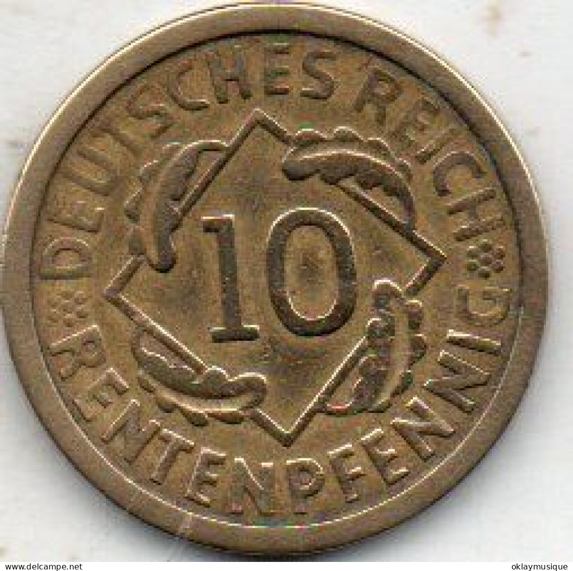 10 Reichpfennig 1924F - 10 Reichspfennig