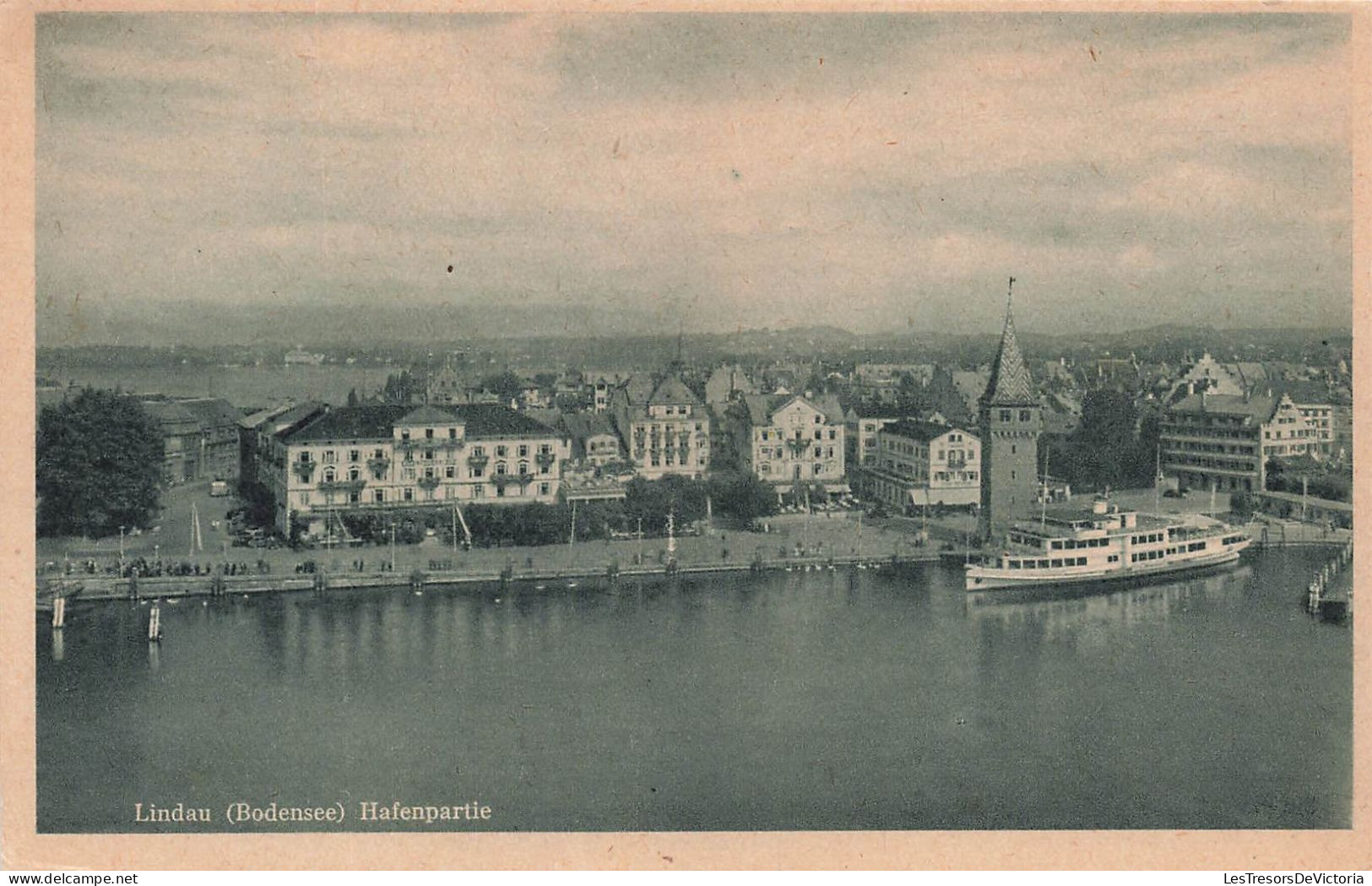 ALLEMAGNE - Lindau (Bedensee) - Hafenpartie - Vue Sur Le Quai - Bateaux - Animé - Carte Postale Ancienne - Lindau A. Bodensee