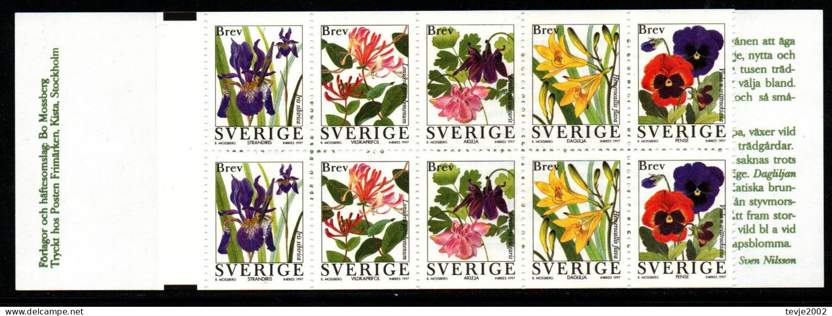 Schweden Sverige 1997 - Mi.Nr. 1996 - 2000 Markenheftchen 227 - Postfrisch MNH - Blumen Flowers - Sonstige & Ohne Zuordnung