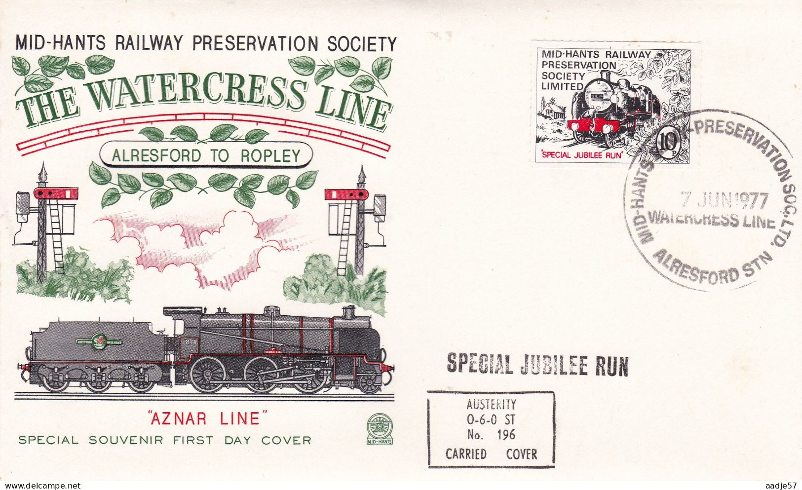 GB Engeland 1977 The Watercress Line   Spec Jubilee Run 07-06-1977 - Trains