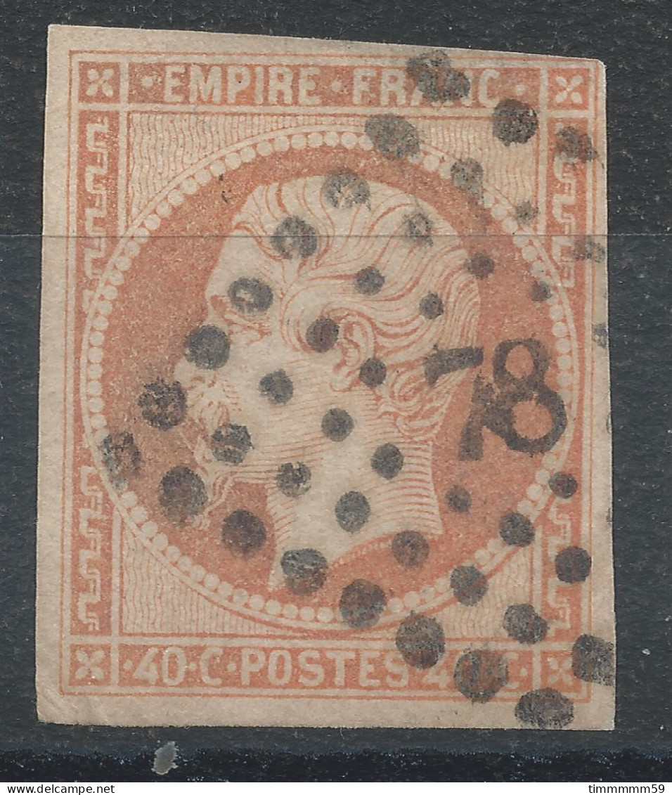 Lot N°83237   Variété/n°16, Oblitéré PC 78 ANGERS(47), Indice 1, Trait Résiduel Lèvre Inferieur - 1853-1860 Napoléon III