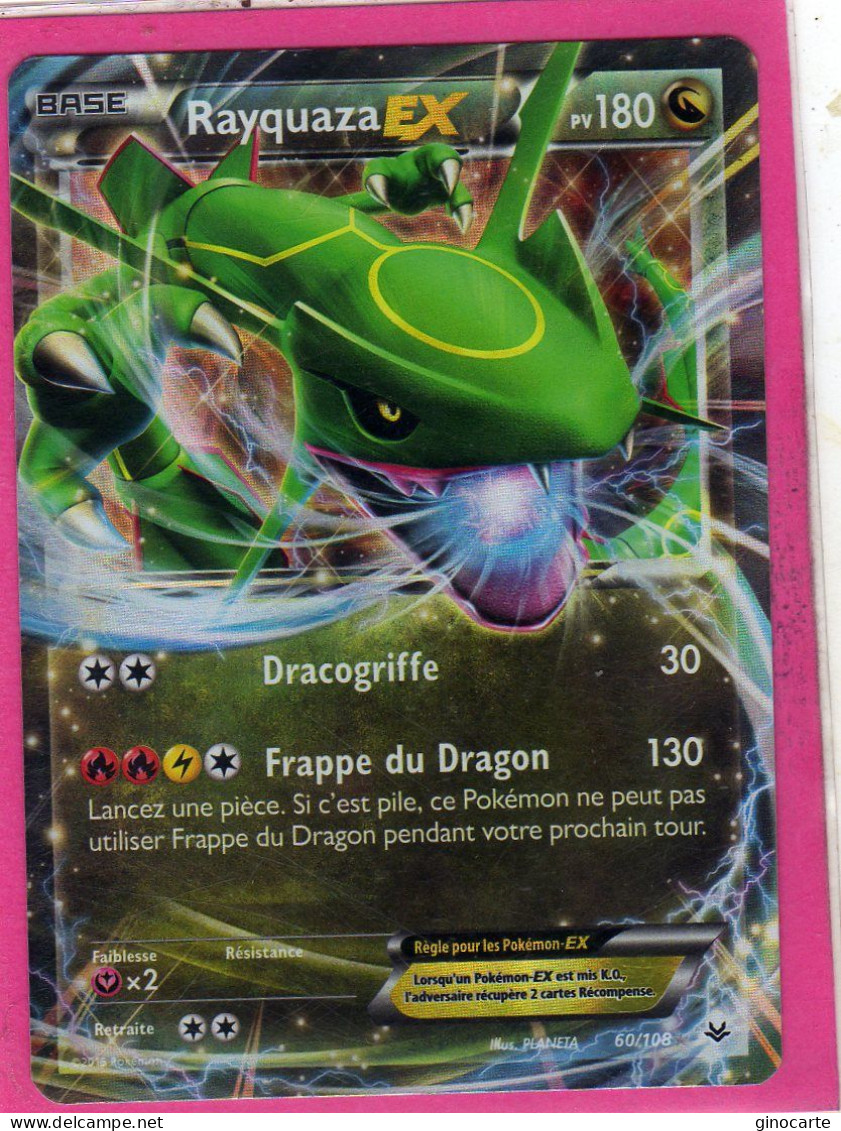 Carte Pokemon Francaise 2015 Xy Ciel Rugissant 60/108 Rayquaza Ex 180pv Holo Bon Etat - XY