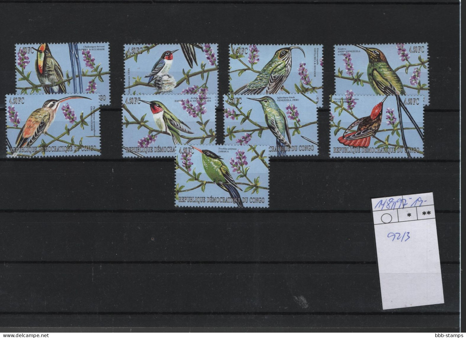 Zaire Michel Cat.No. Mnh/** 1489/1497 + Sheet 92/93 Birds - Ongebruikt