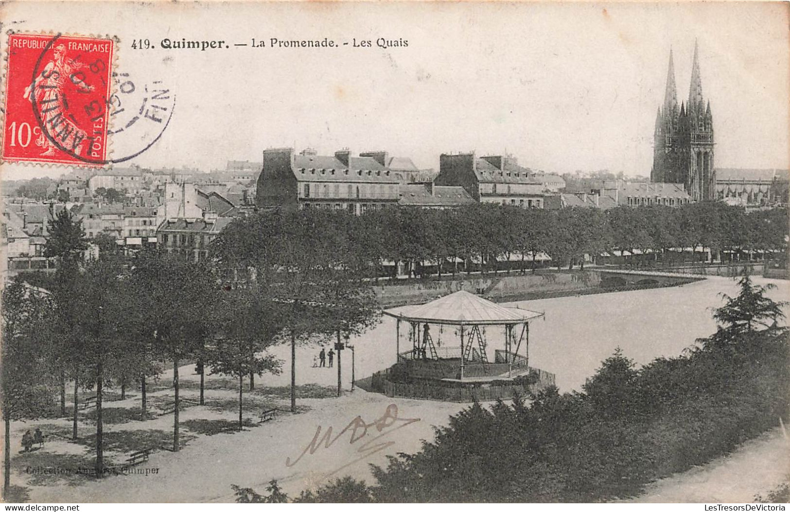 FRANCE - Quimper - La Promenade - Les Quais - Carte Postale Ancienne - Quimper