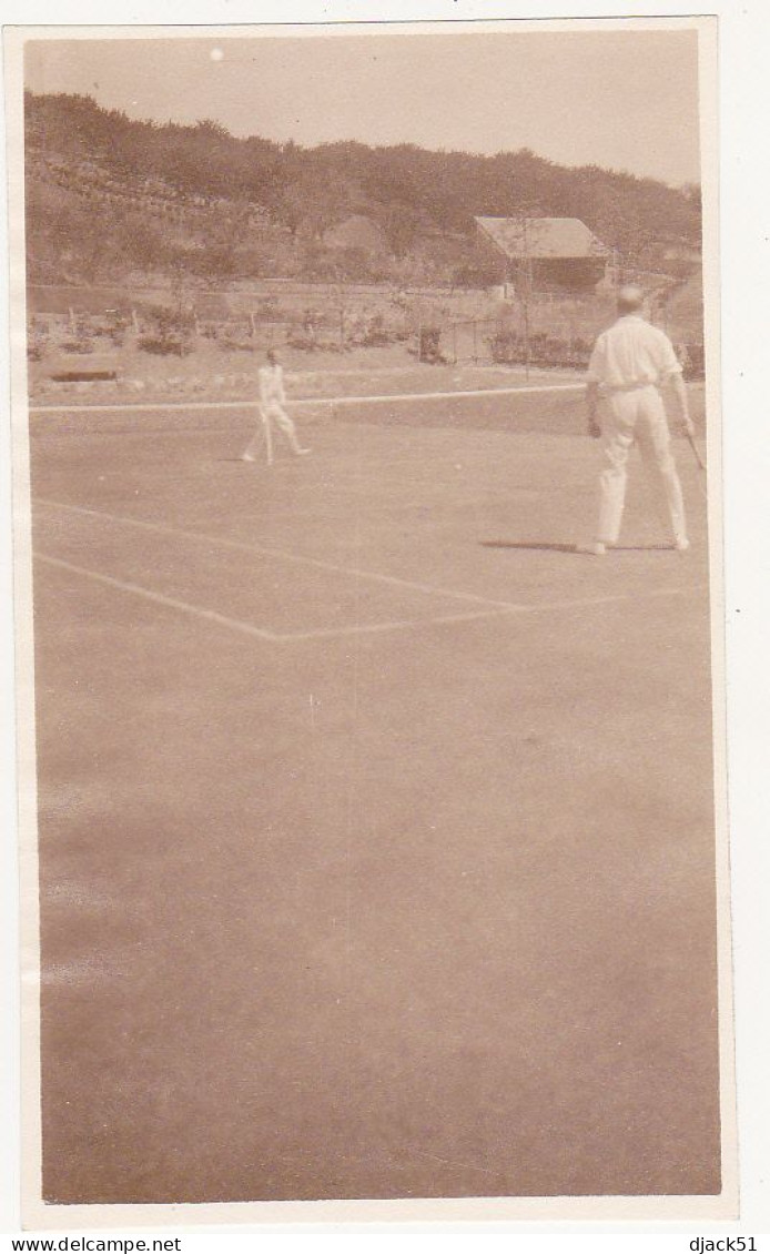 3 Anciennes Photographies Amateur / Années 30 / Lieux à Identifier / Partie De Tennis - Sports