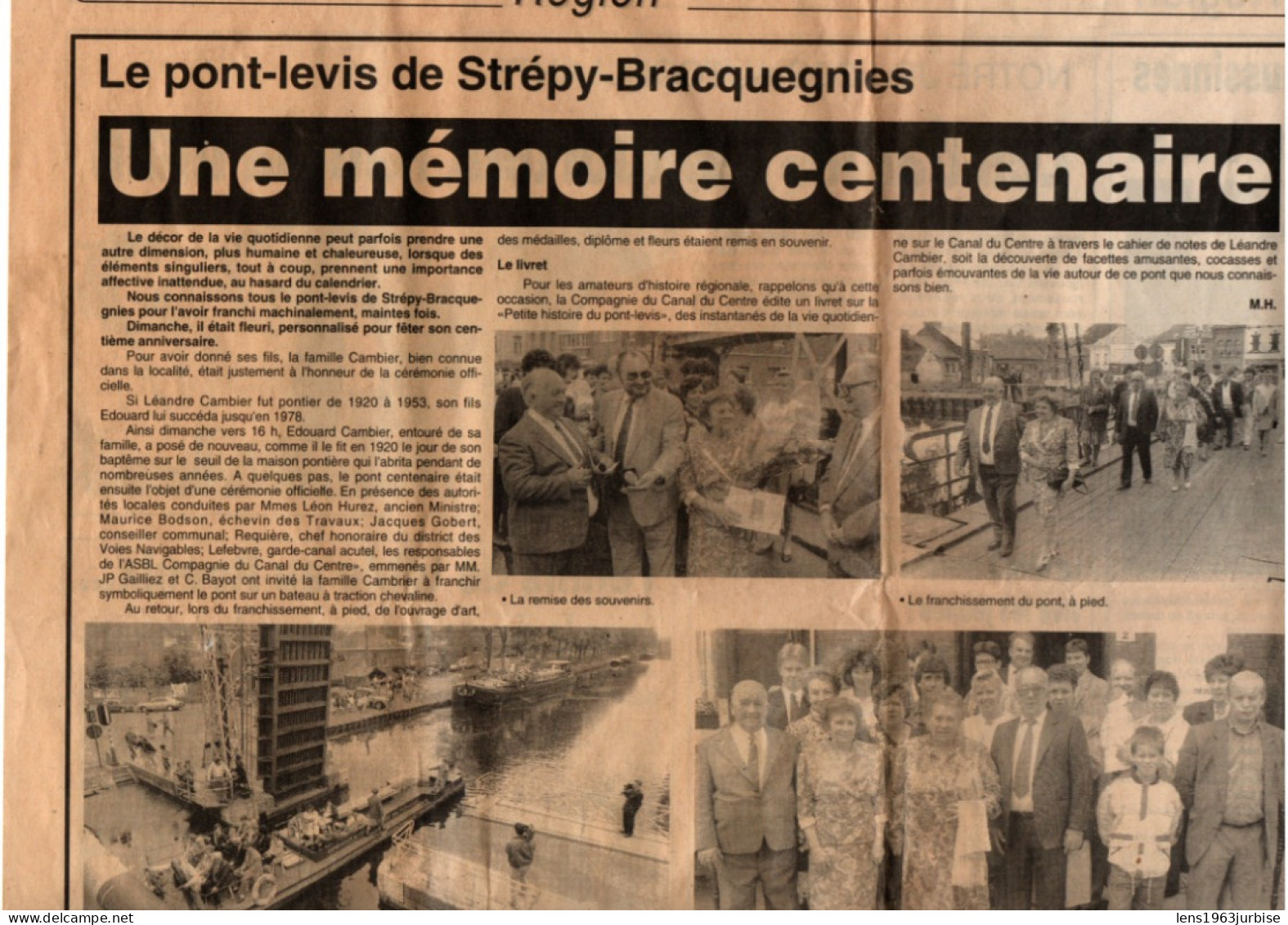 Le Pont - Levis De Strépy - Bracquegnies , Mai 1991 , Ancien Article De Journal - Non Classés