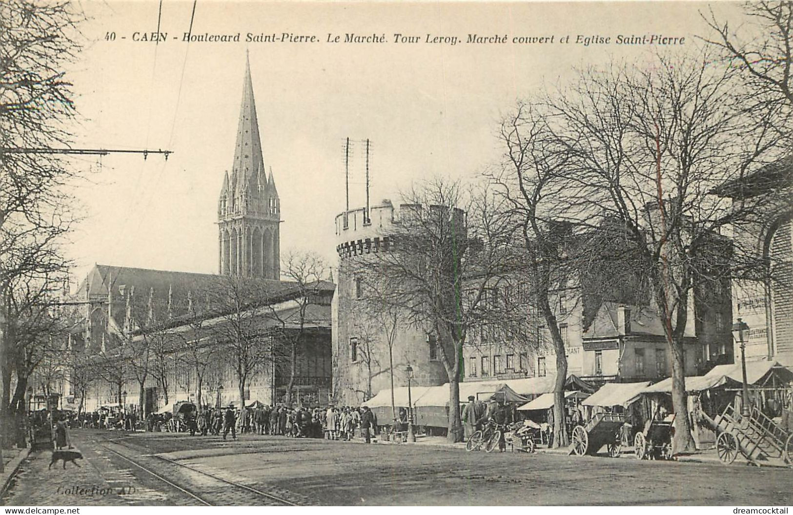 9 Cpa 14 CAEN. Marché, Eglise Et Tour St-Jean Et St Pierre St Etienne St-Michel Vaucelle, Lycée Malherbe, - Caen