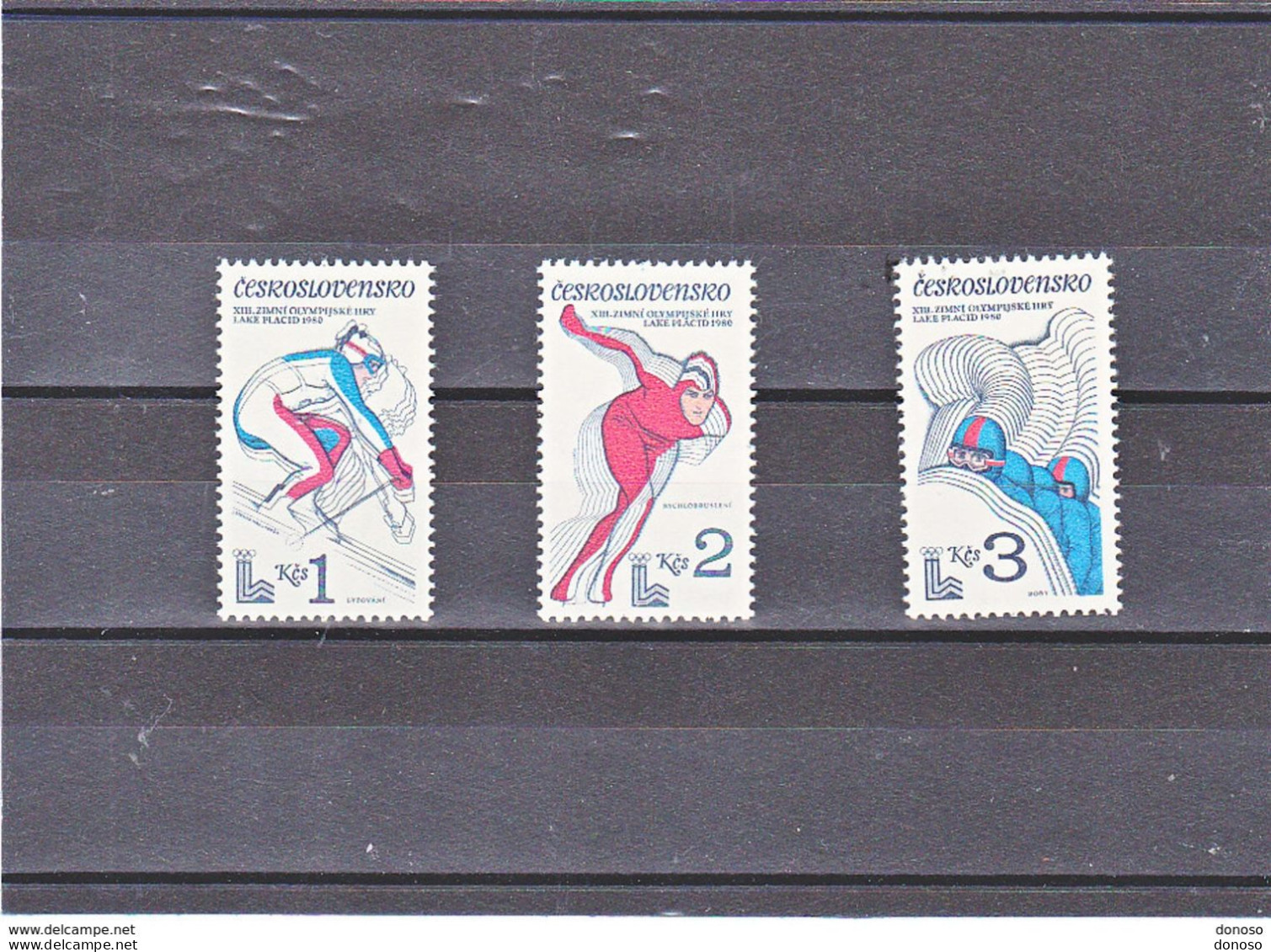 TCHECOSLOVAQUIE 1980 Jeux Olympiques De Lake Placid, Ski, Patinage, Bobsleigh Yvert 2368-2370 NEUF** MNH Cote 4,20 Euros - Unused Stamps