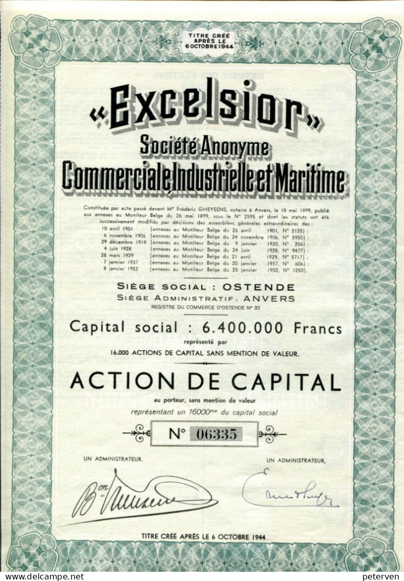 "EXCELSIOR" - S.A. Commerciale, Industrielle Et Maritime - Navegación