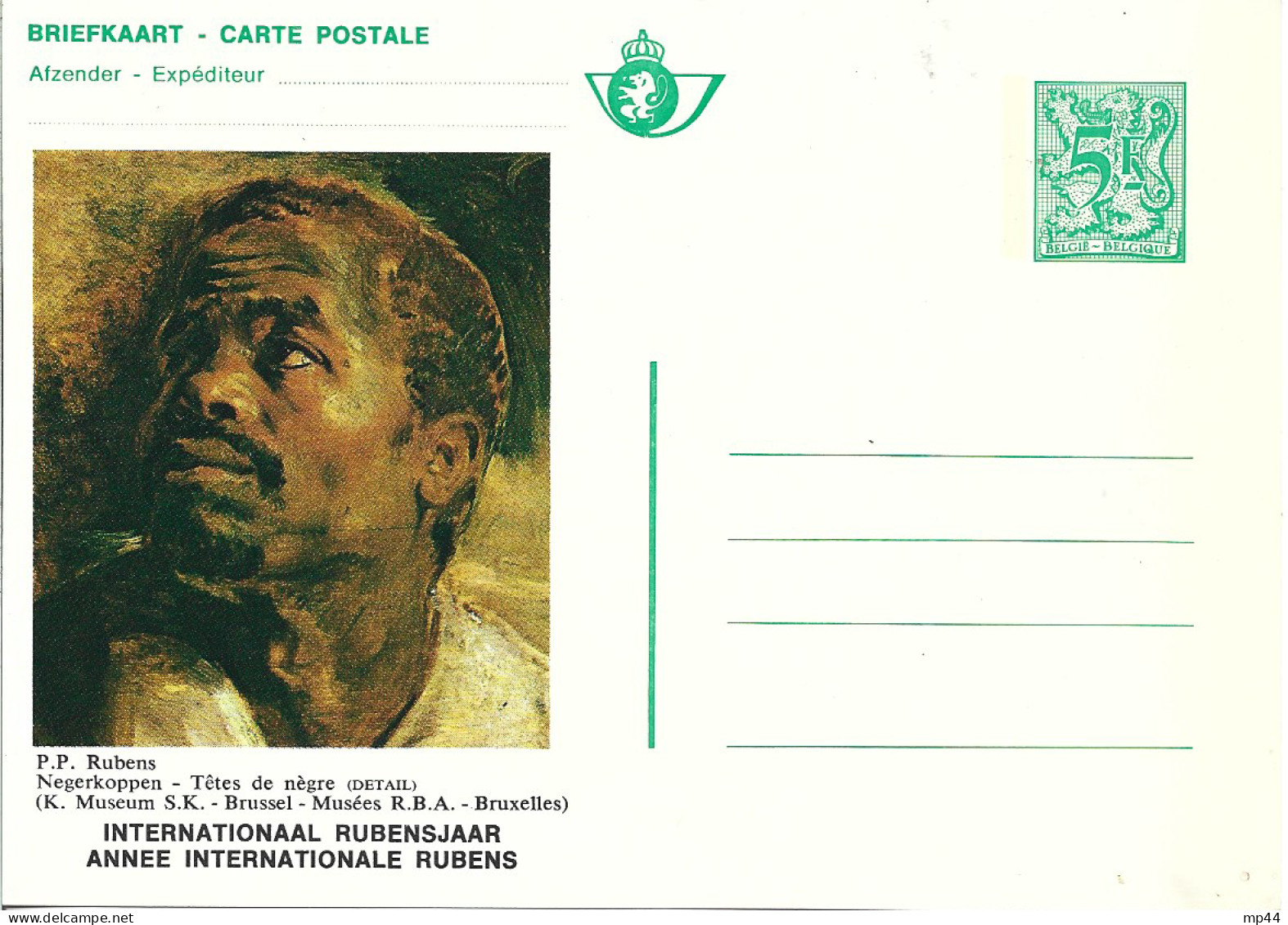 1  ---  Belgique Entier Postal  Rubens - Rubens