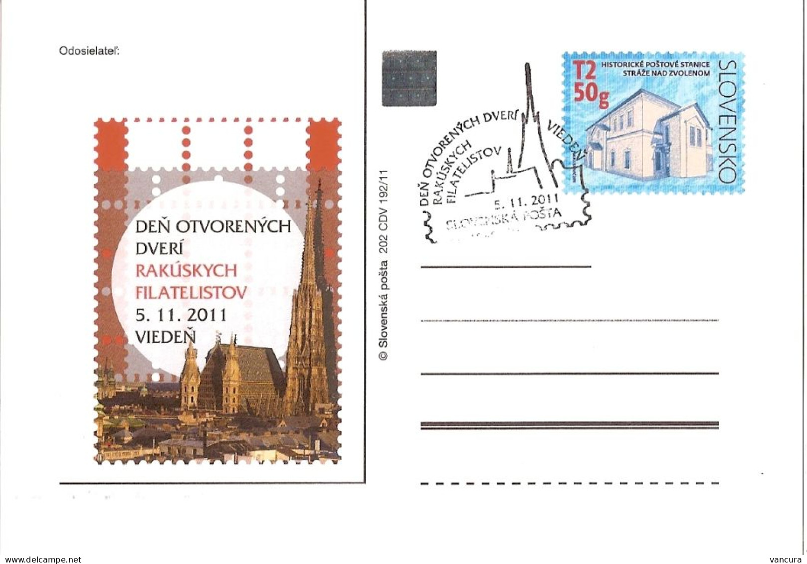 CDV 202 Slovakia - Open Days Of Austrian Philatelists 2011 St Stephen's Cathedral - Churches & Cathedrals