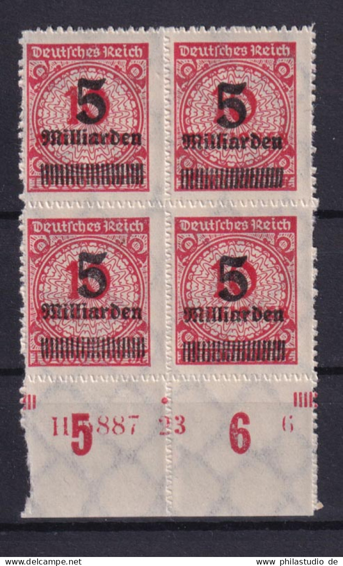 Deutsches Reich 334 BP Unterrand HAN 4er Block 5 Mrd M Auf 10 Mio M ** /1 - Sonstige & Ohne Zuordnung