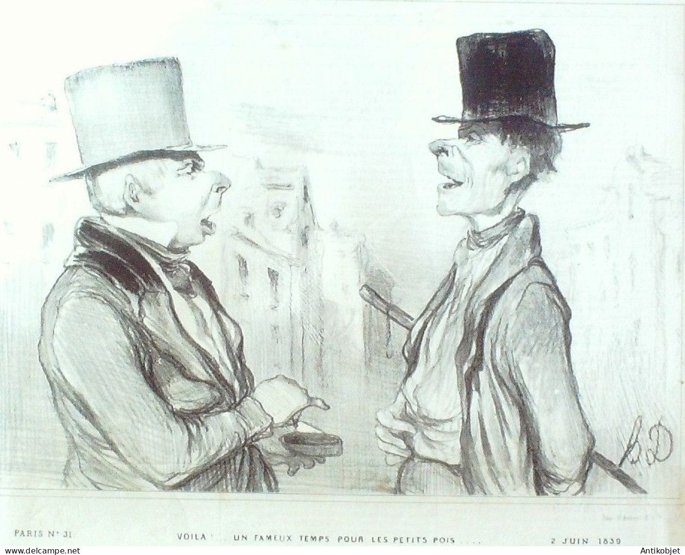 Lithographie Daumier Honoré Signée Paris 31 1839 - Estampes & Gravures