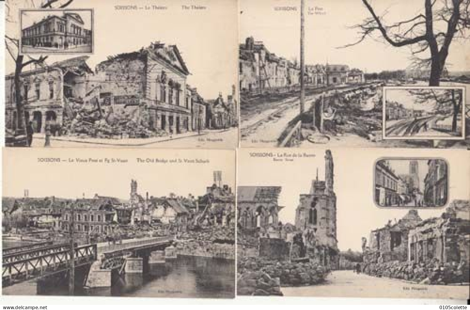 19 Cartes  France 02 - Soissons -Ruines De La Guerre -  PRIX FIXE - ( Cd074) - Soissons