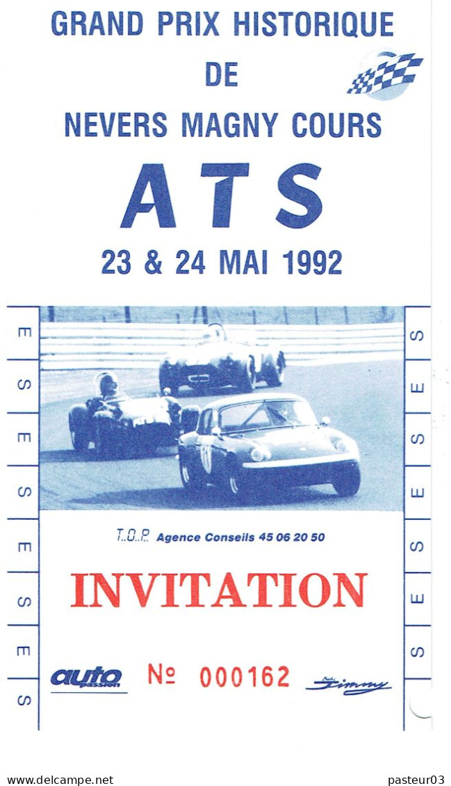 Bardhal Trophy Magny Cours 24 Et 25 Mai 1992 Invitation Bardhal Huiles Dossier Complet Grand Prix Historique - Automobilismo - F1