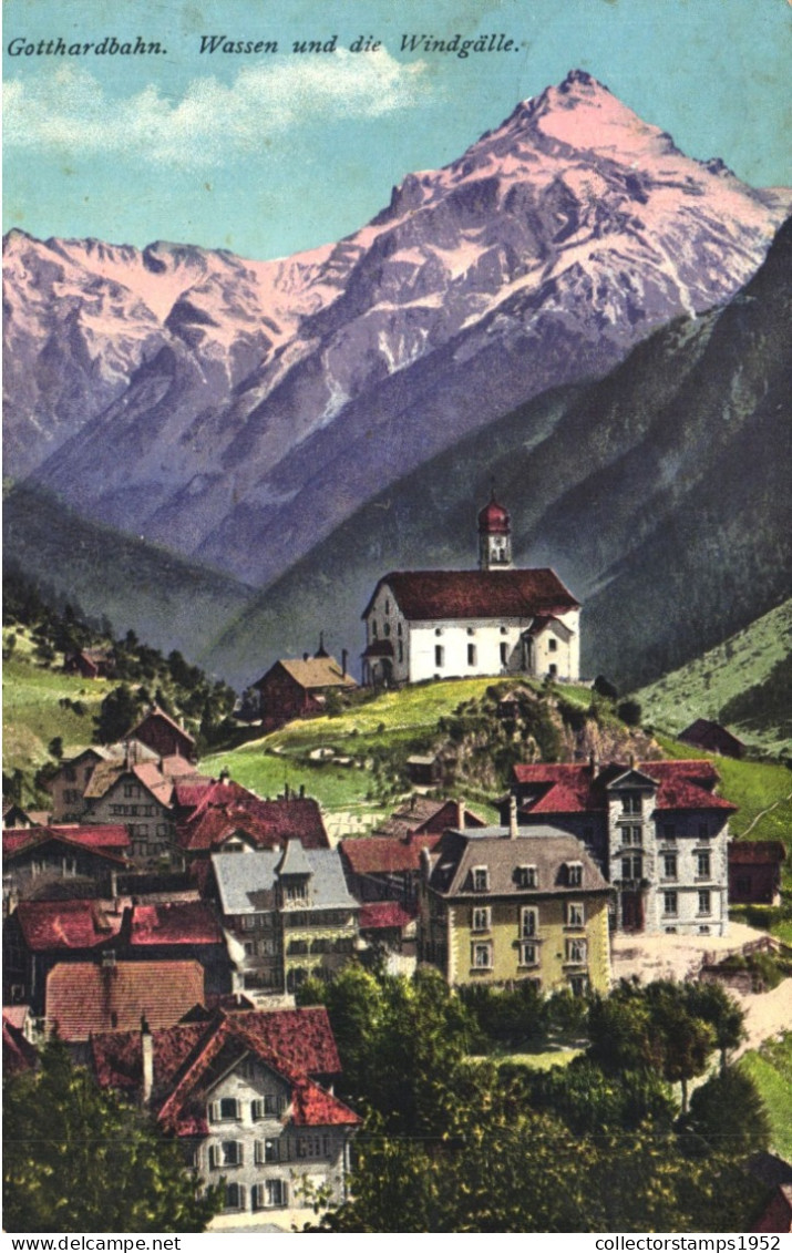 WASSEN, URI, MOUNTAIN, ARCHITECTURE, CHURCH, SWITZERLAND, POSTCARD - Wassen