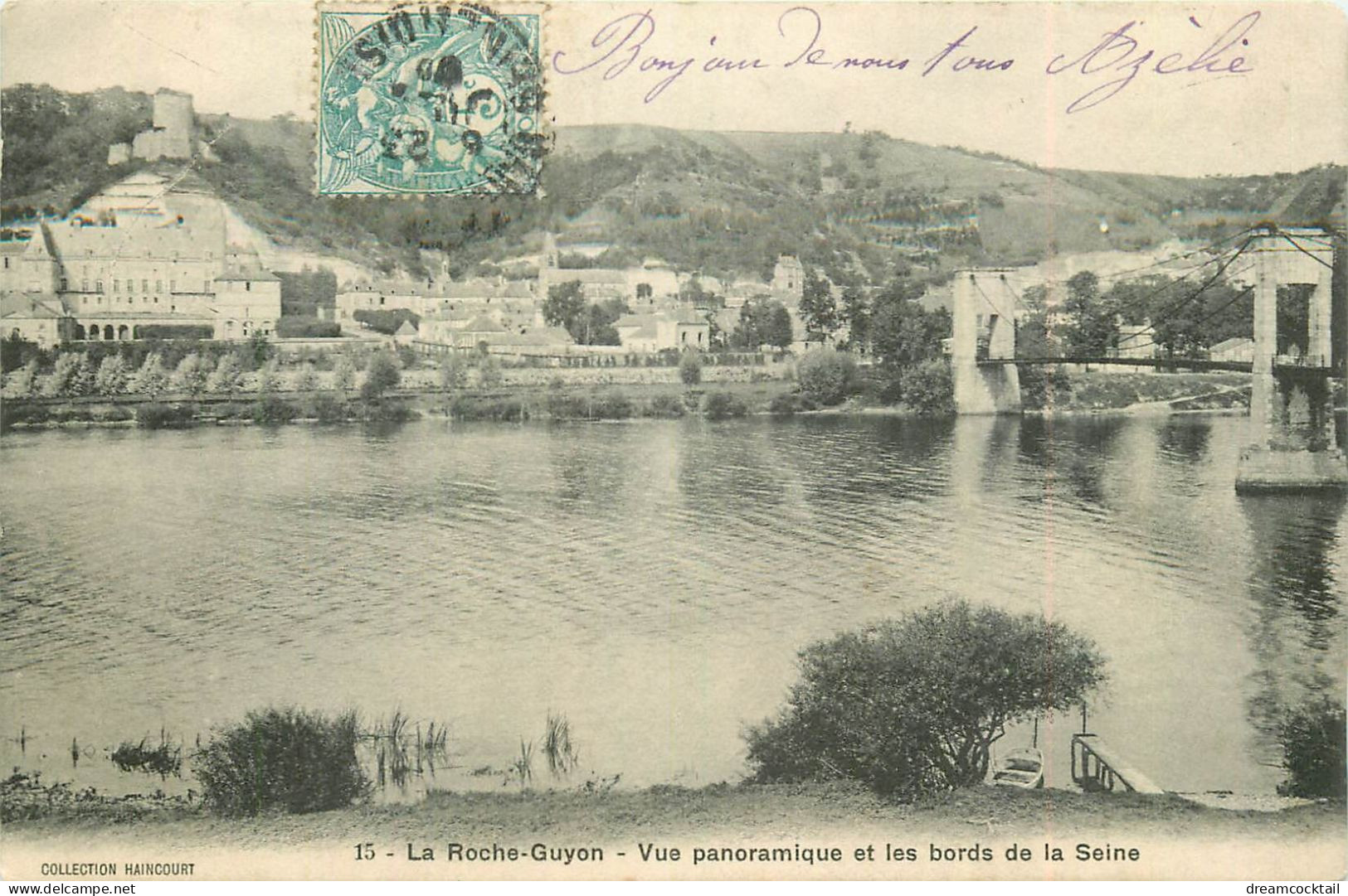 3 Cpa 95 LA ROCHE-GUYON. Pont Suspendu Et Bords De La Seine 1905 - La Roche Guyon