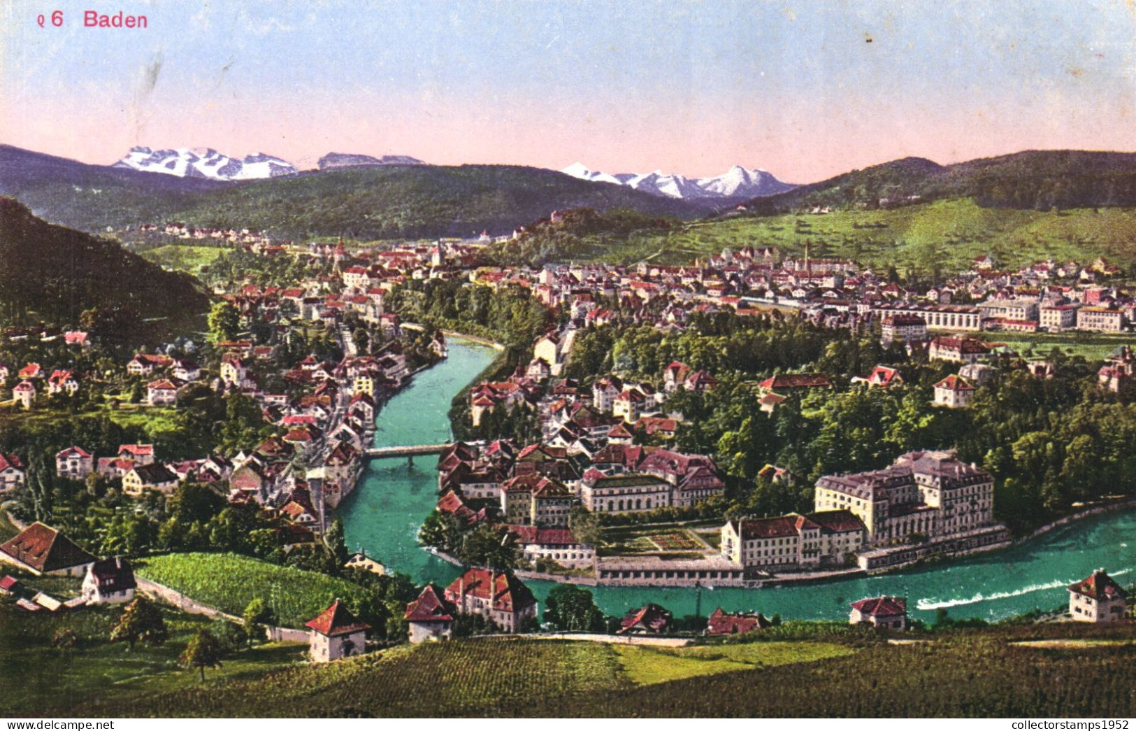 BADEN, AGOVIA, ARCHITECTURE, BRIDGE, PANORAMA, SWITZERLAND, POSTCARD - Baden