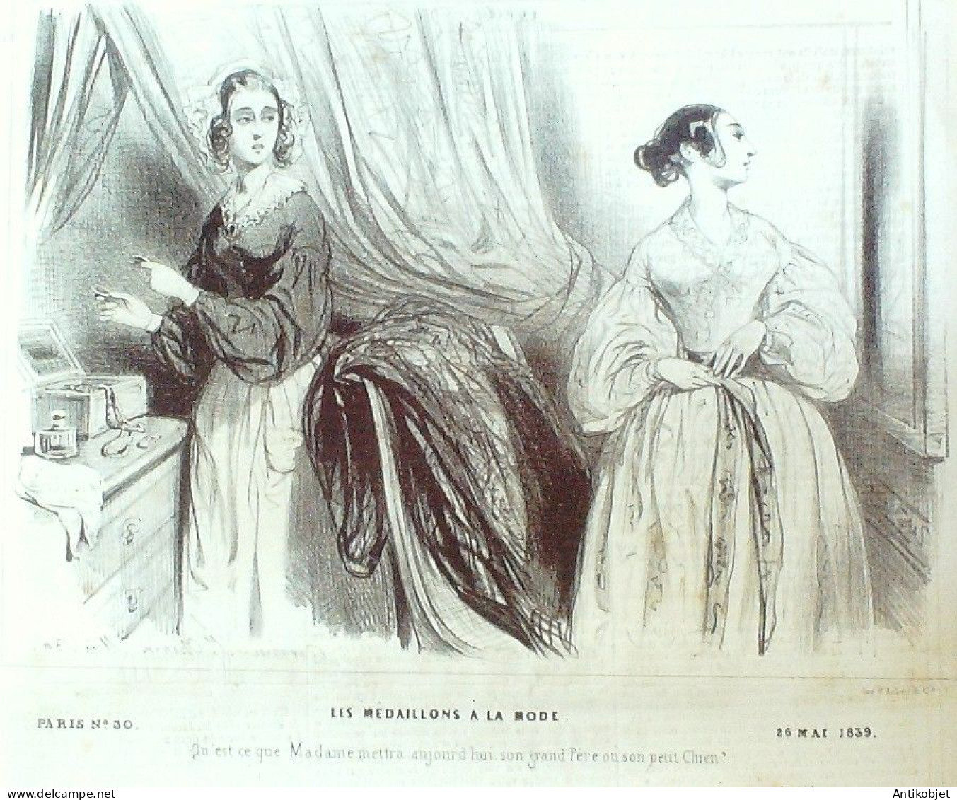 Lithographie Daumier Honoré Signée Paris 30 1839 - Prints & Engravings