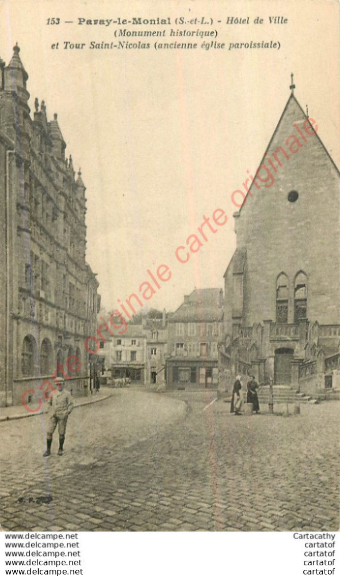 71.  PARAY LE MONIAL .  Tour St-Nicolas . Hôtel De Ville . - Paray Le Monial