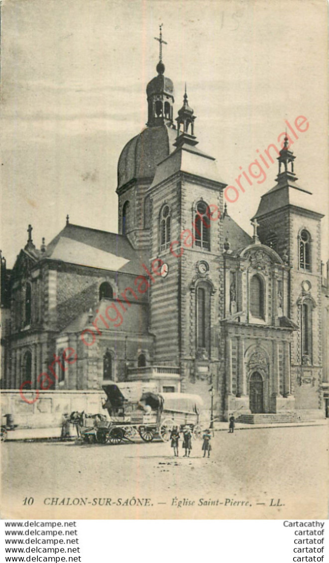 71.  CHALON SUR SAONE .  Eglise St-Pierre .  CPA Animée . - Chalon Sur Saone