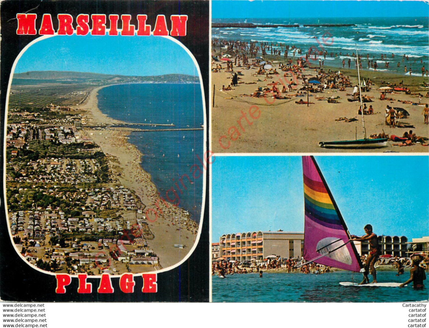 34.  MARSEILLAN PLAGE .  CP Multivues . - Marseillan