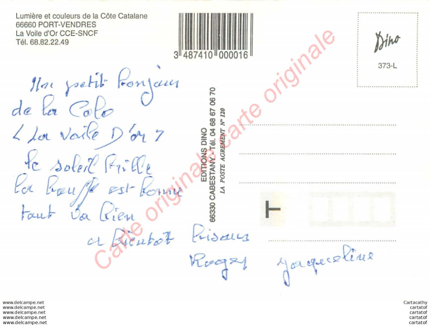 66.  PORT VENDRES .   La Voile D'Or  CCE-SNCF . - Port Vendres