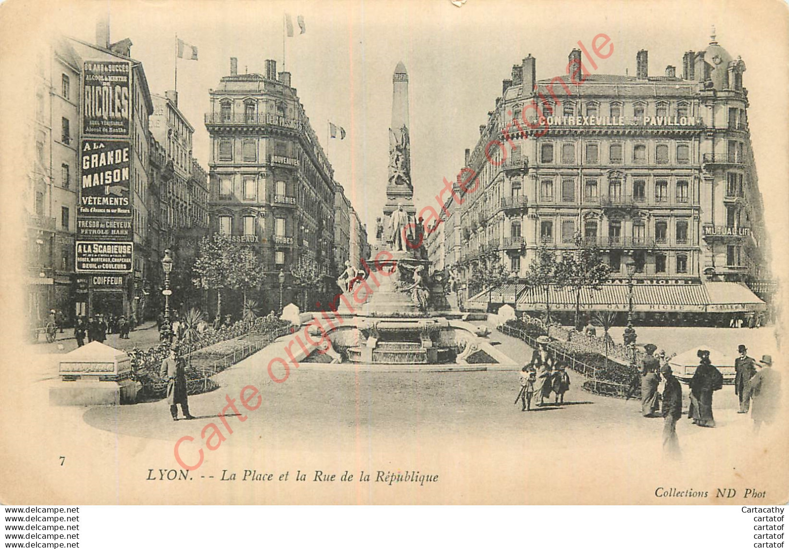 69.  LYON .  La Place Et La Rue De La République .  - Autres & Non Classés