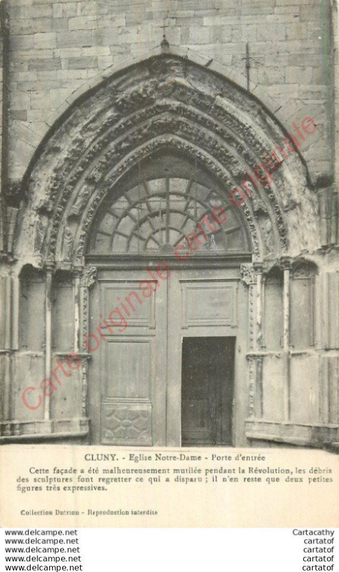 71. CLUNY .  Eglise Notre Dame .  Porte D'entrée . - Cluny