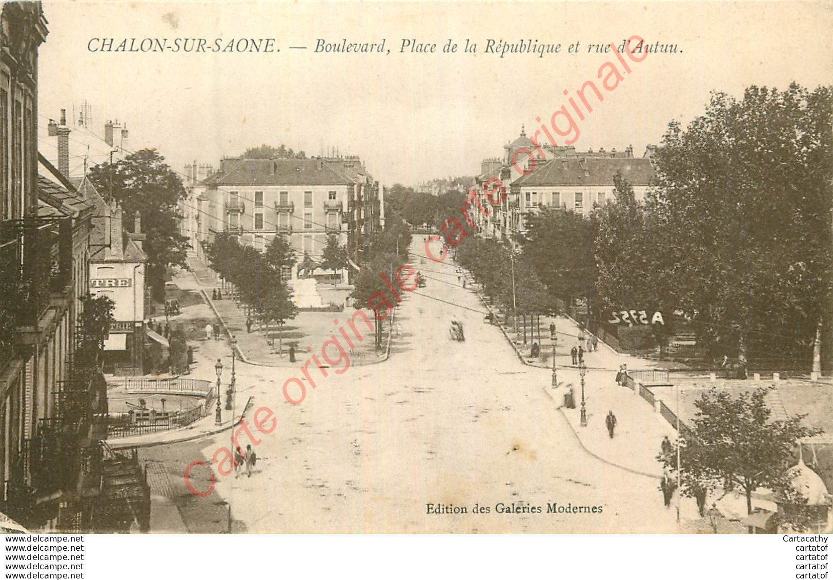 71.  CHALON SUR SAONE .   Boulevard Place De La République Et Rue D'Autun . - Chalon Sur Saone