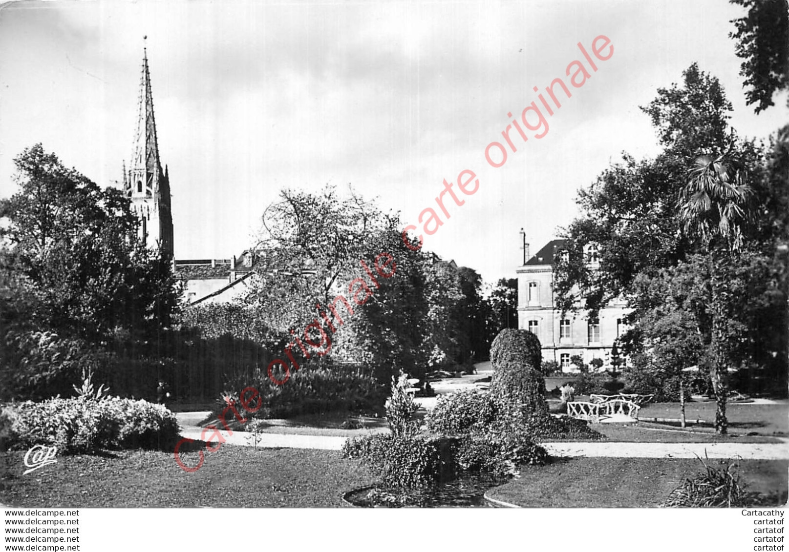 85.  FONTENAY LE COMTE . Le Jardin Public, L'Hôtel De Ville Et L'Eglise Notre-Dame . - Fontenay Le Comte