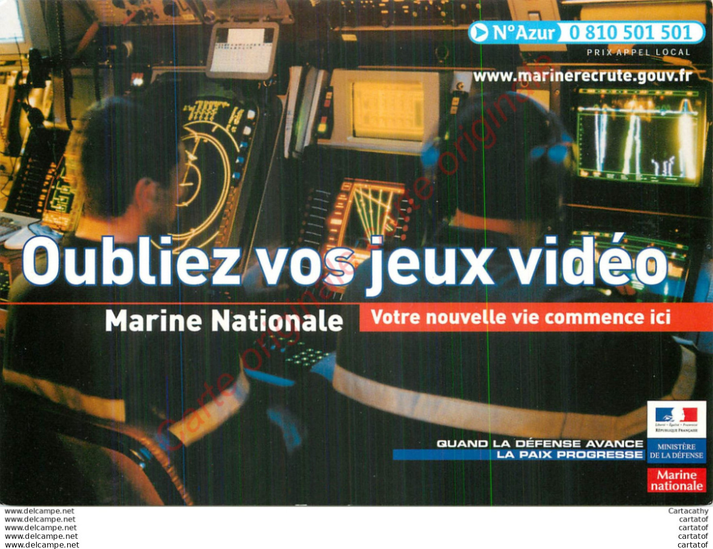 Oubliez Vos Jeux Vidéo . Marine Nationale .  CP Plublicitaire . - Advertising