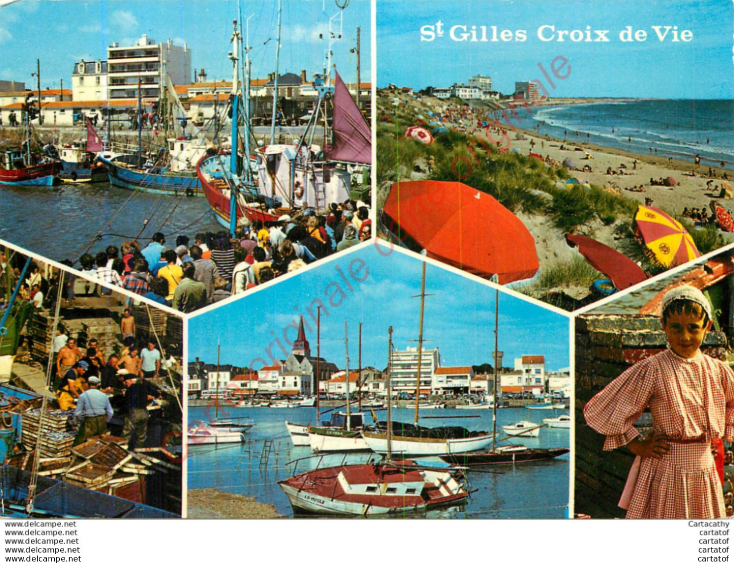 85.  SAINT GILLES CROIX DE VIE .  CP Multivues . - Saint Gilles Croix De Vie