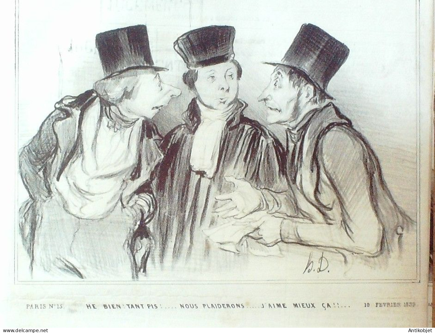 Lithographie Daumier Honoré Signée Paris 15 1839 - Prints & Engravings