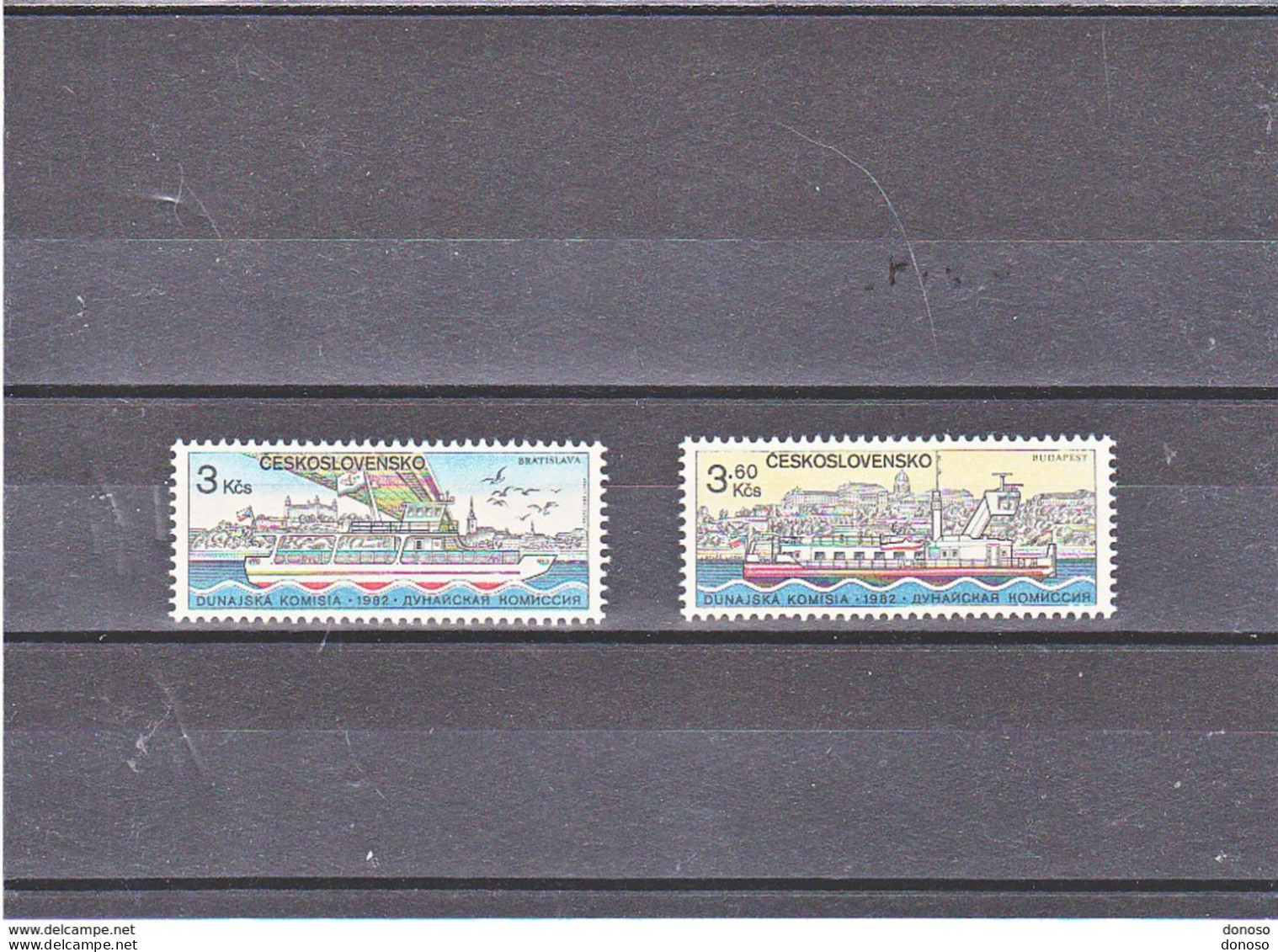 TCHECOSLOVAQUIE 1982 BATEAUX DANUBE Yvert 2495-2496, Michel 2679-2680 NEUF** MNH Cote 4 Euros - Ongebruikt