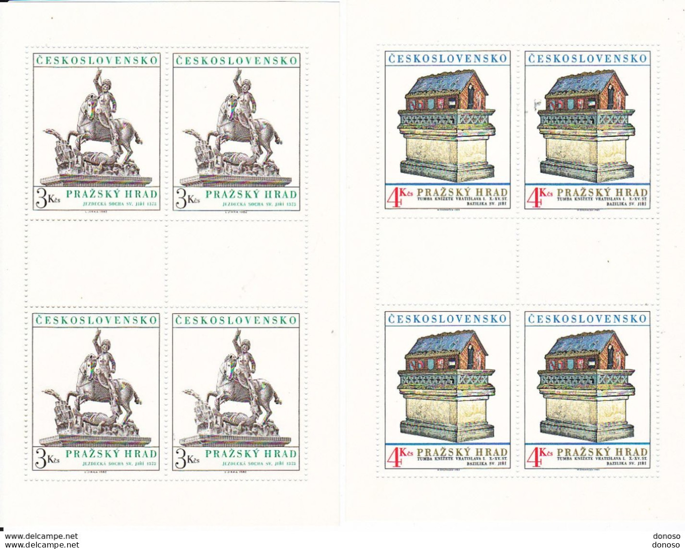 TCHECOSLOVAQUIE 1982 Château De Prague Yvert 2497-2498, Michel 2675-2676 KB NEUF** MNH Cote 32,50 Euros - Ungebraucht