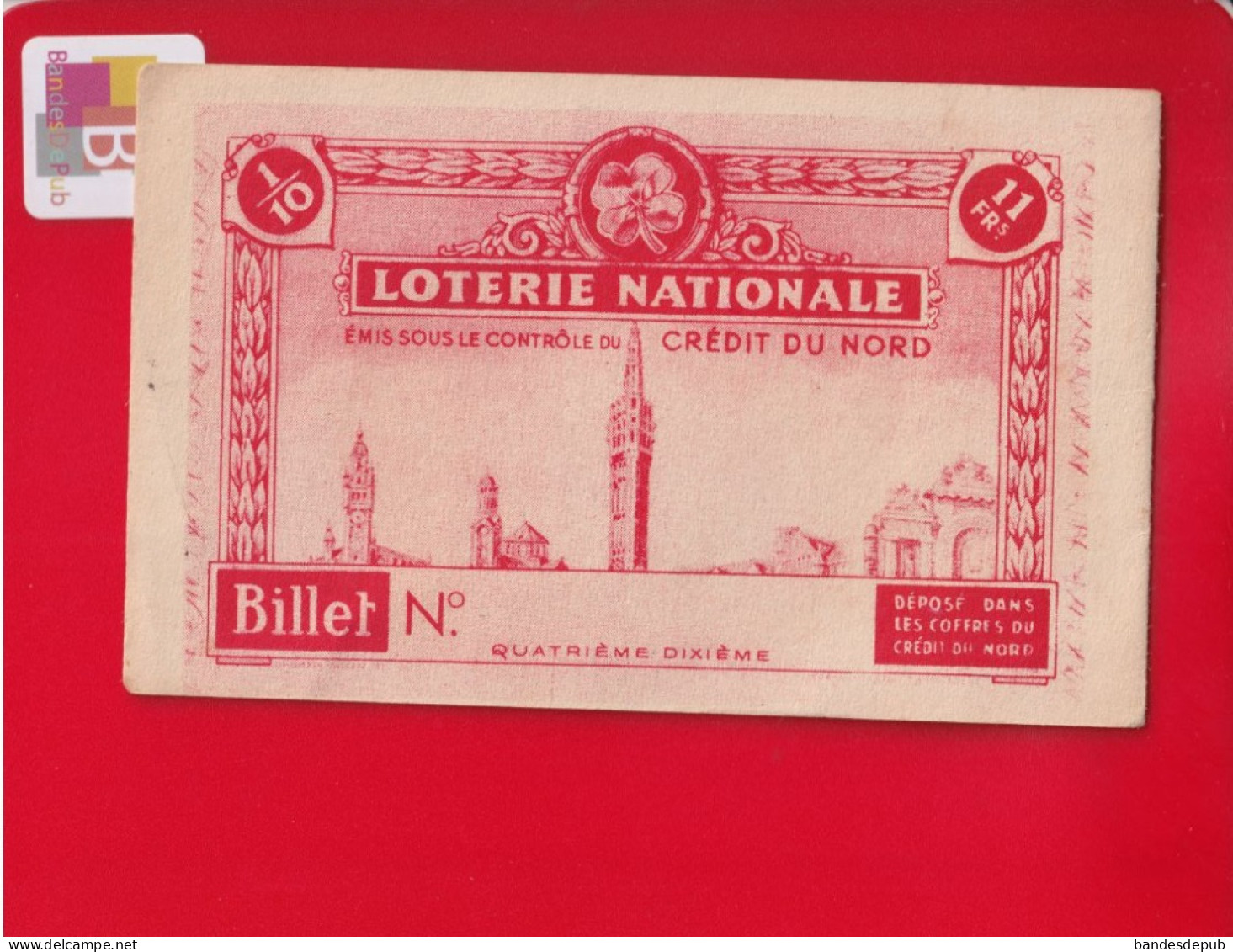 1939 Calendrier De Poche Illustré Billet Loterie Nationale Publicité Crédit Du Nord 12.4x7.5 Cms Be Trèfle 4 Feuilles - Klein Formaat: 1921-40