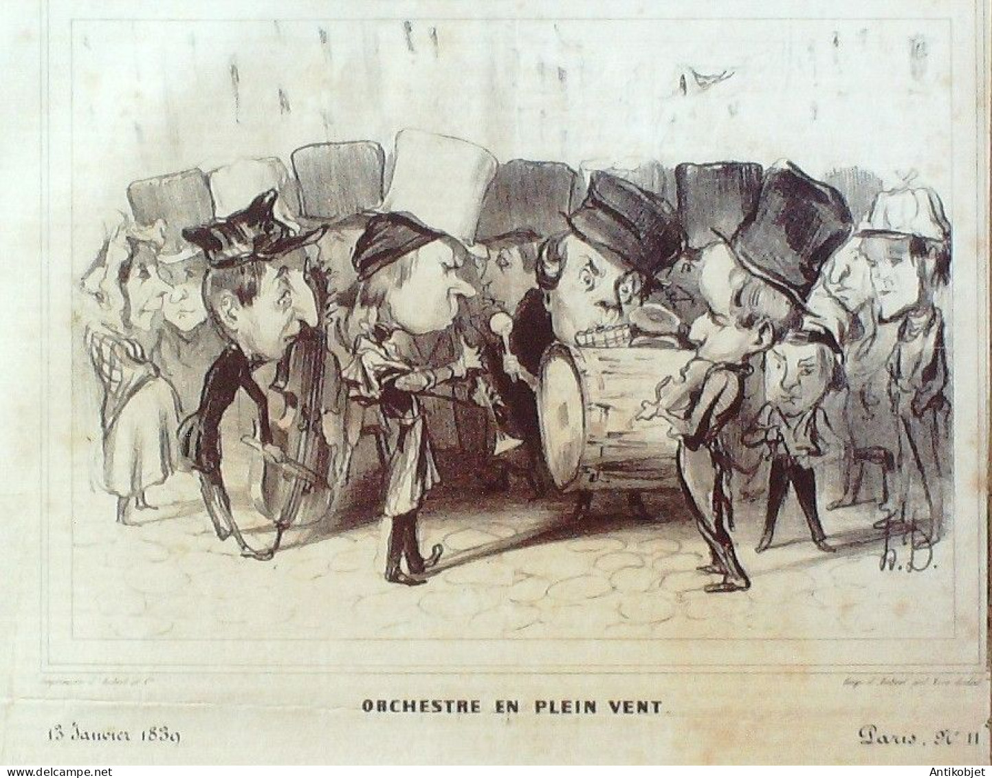 Lithographie Daumier Honoré Signée Paris 11 1839 - Estampas & Grabados