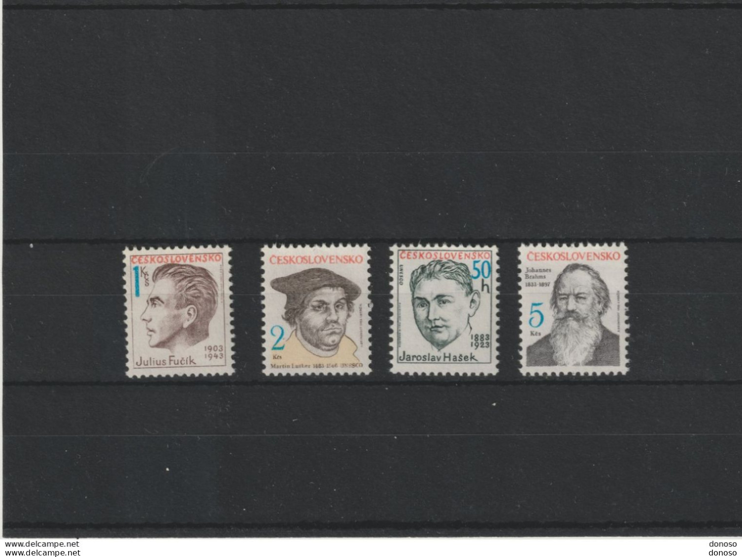 TCHECOSLOVAQUIE 1983 Hasek, Fucik, Luther, Brahms Yvert 2519-2522 Michel 2699-2702 NEUF** MNH Cote 4 Euros - Unused Stamps