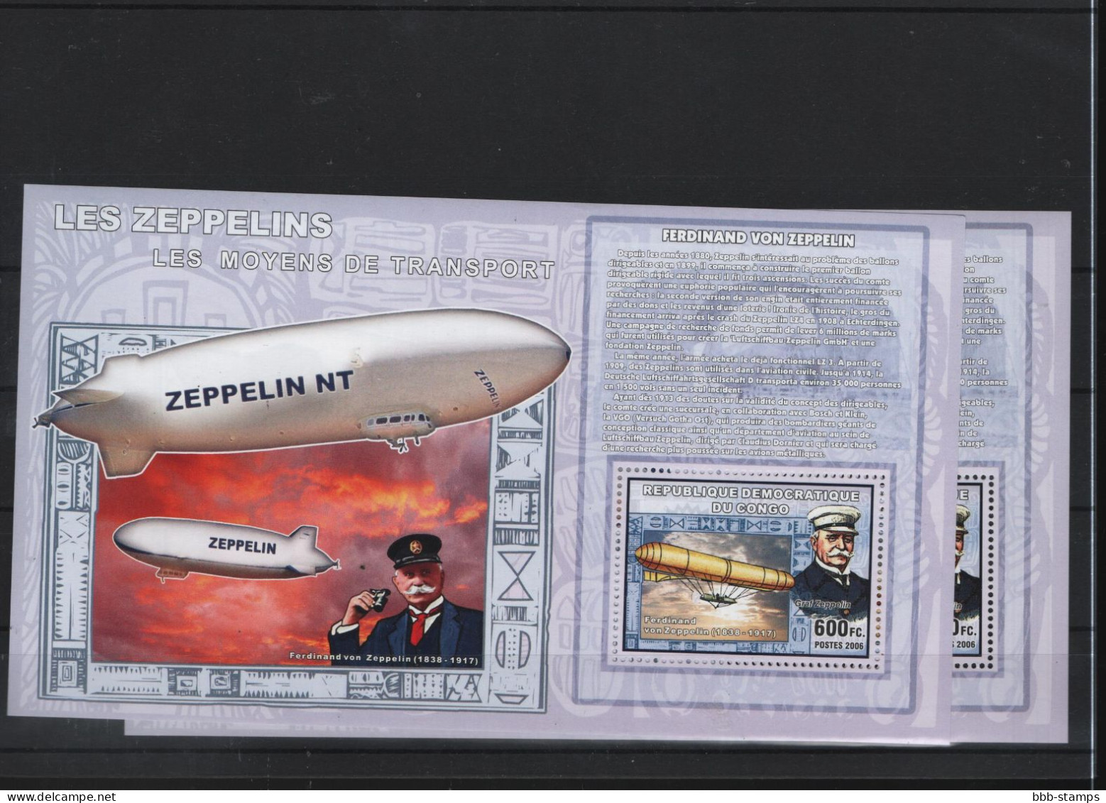 Zaire Michel Cat.No. Mnh/** Sheet Unofficial Zeppelin - Mint/hinged