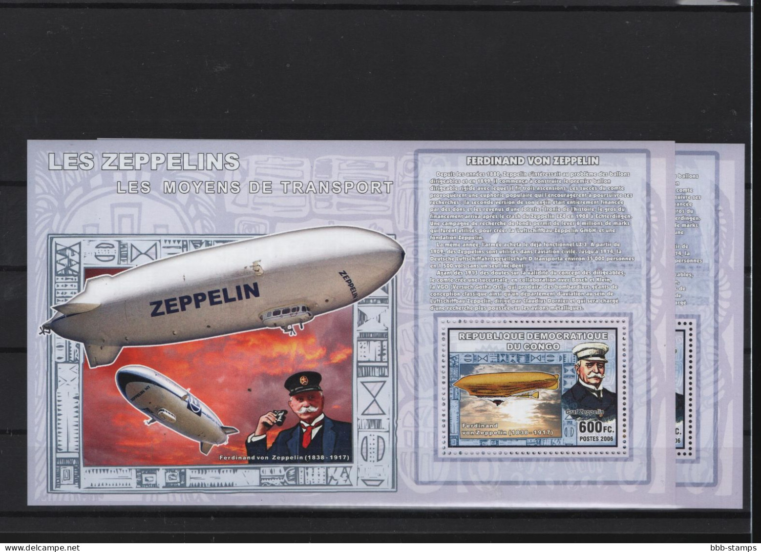 Zaire Michel Cat.No. Mnh/** Sheet Unofficial Zeppelin - Mint/hinged