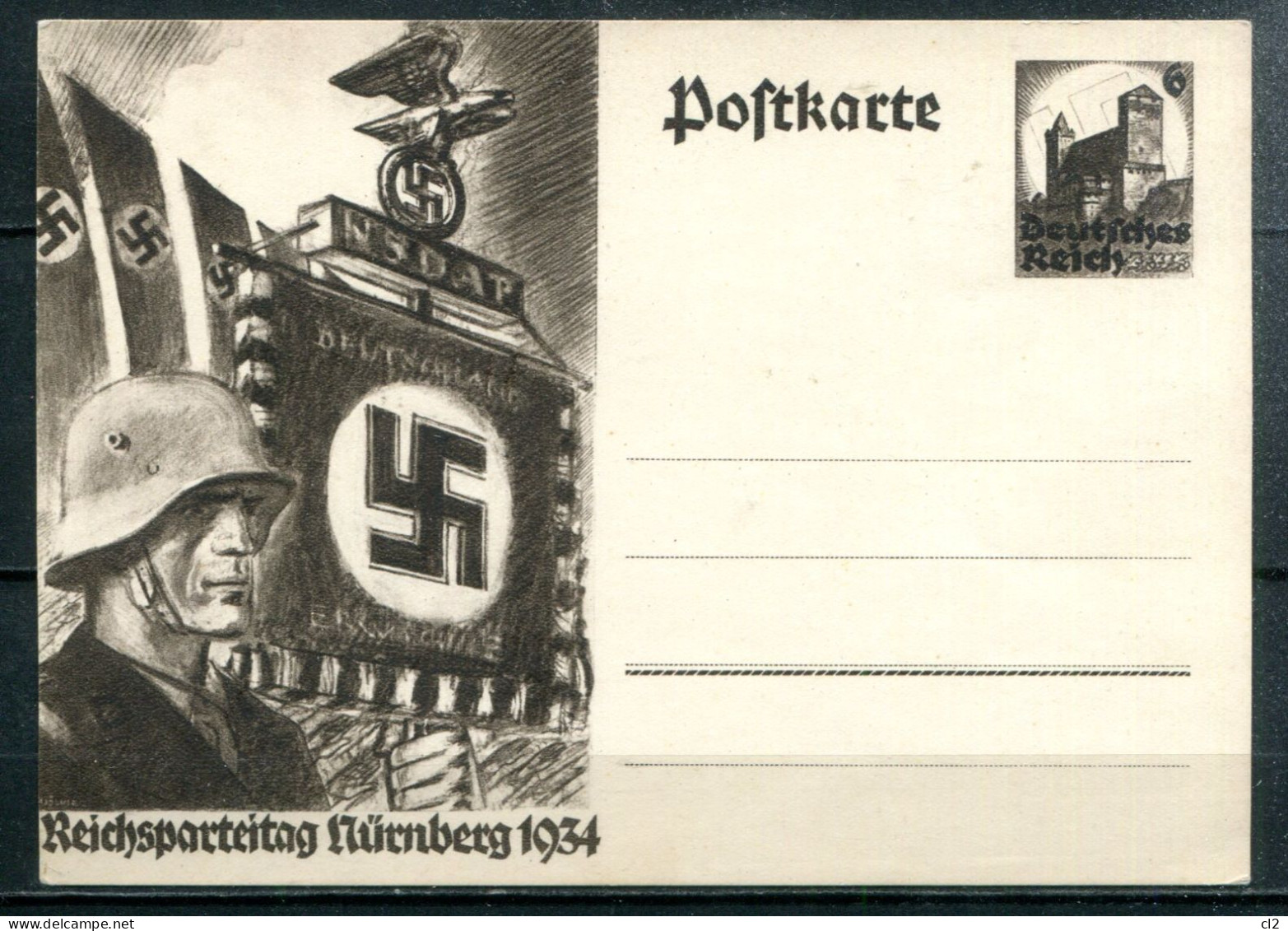 ALLEMAGNE - Entier Postal, Ganzache Michel P252** - Reichsparteitag Nürberg 1934 - Cartoline