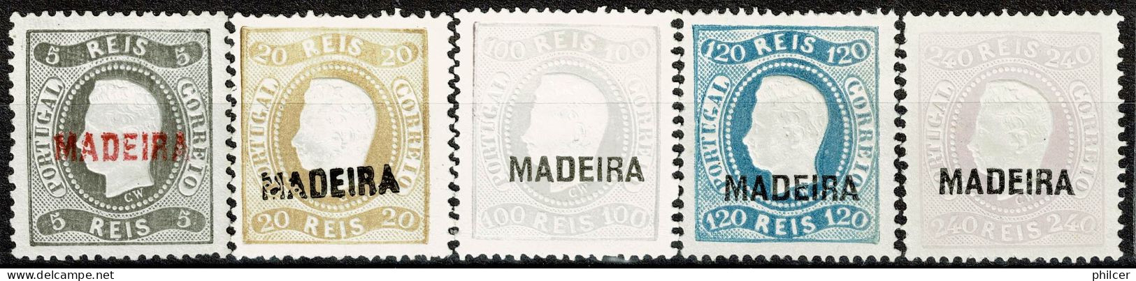 Madeira, 1885, # 5, 7, 11/3, Reprint, MNG - Madère